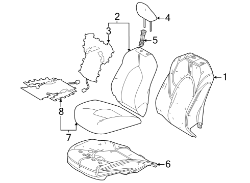 2021 Toyota Sienna Cushion Cover, Gray, Driver Side Diagram for 71072-08210-B3