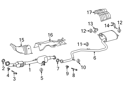 2023 Toyota Corolla Gasket, Exhaust Pipe Diagram for 17451-24020