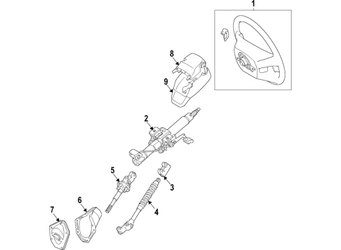 2022 Toyota Tacoma Shaft Sub-Assembly, Steering Diagram for 45203-04030