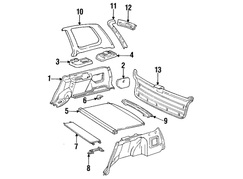 1993 Toyota Corolla Interior Trim - Rear Body Diagram 2 - Thumbnail