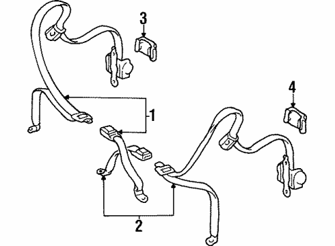 1997 Toyota Paseo Belt Assy, Front Seat Outer, LH Diagram for 73220-16760-B0