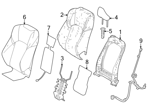 2023 Toyota Crown COVER SUB-ASSY, FR S Diagram for 71074-30U90-C7