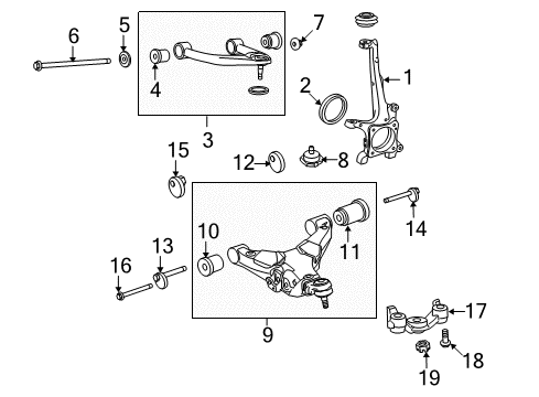 2011 Toyota Tundra Front Suspension, Control Arm Diagram 2 - Thumbnail