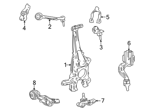 2022 Toyota Mirai KNUCKLE Sub-Assembly, St Diagram for 43202-50050