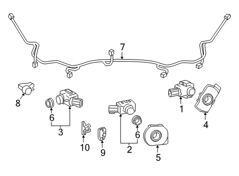 2022 Toyota Prius AWD-e RETAINER, ULTRASONIC Diagram for 89348-12070-23