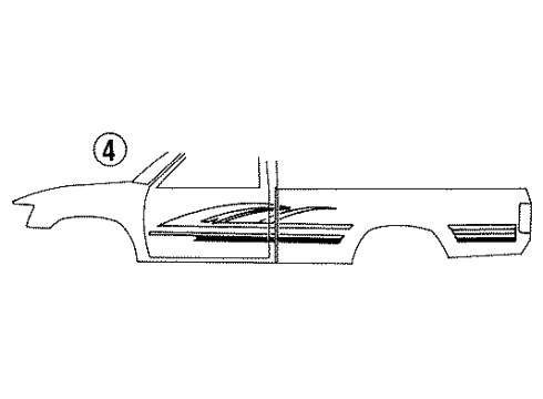 1992 Toyota Pickup Stripe Tape Diagram 2 - Thumbnail