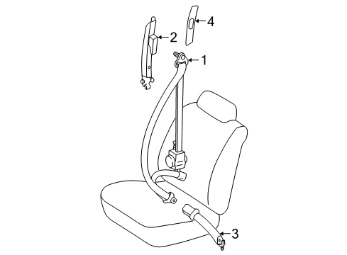 2000 Toyota Land Cruiser Front Seat Belts Diagram