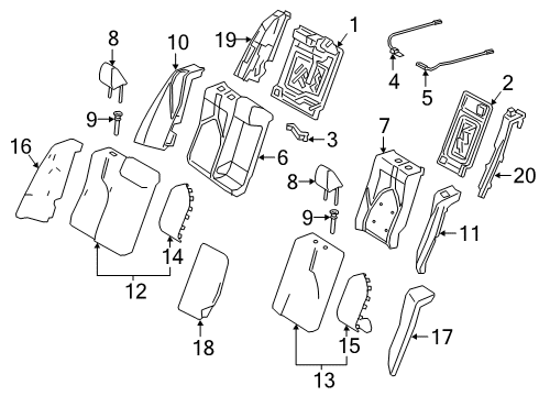 2019 Toyota Avalon Headrest, Rear Diagram for 71940-07150-E3