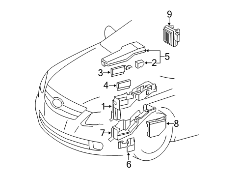 2010 Toyota Avalon Cover, Relay Block, Upper Diagram for 82662-07061