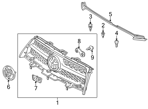 2010 Toyota RAV4 Radiator Grille Emblem, No.2 Diagram for 75312-42020