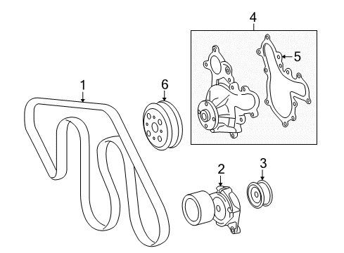 2008 Toyota Sequoia BELT, V-RIBBED Diagram for 90916-02794