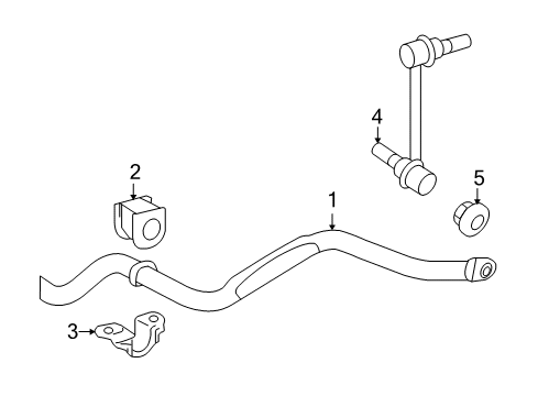 2010 Toyota Tacoma Stabilizer Bar & Components - Front Diagram