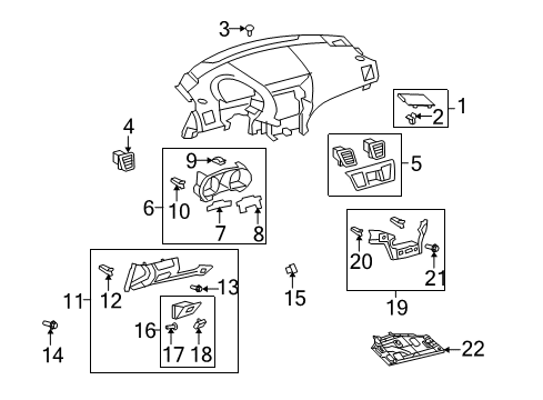 2013 Toyota Highlander Air Outlet, Center Diagram for 55670-0E051-C0