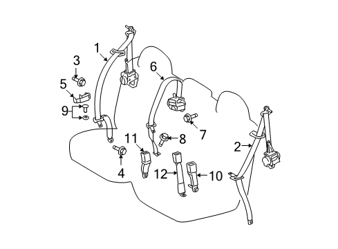 2011 Toyota Highlander Seat Belt Diagram 4 - Thumbnail