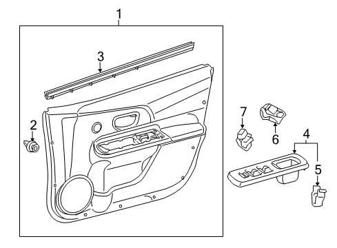 2012 Toyota Prius C Rear Door Diagram 1 - Thumbnail