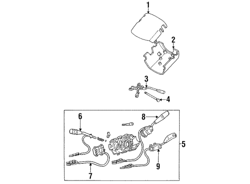 1994 Toyota Previa Switch Assy, Turn Signal Diagram for 84310-28631