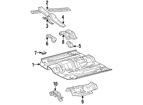 1996 Toyota Tercel Pillars, Rocker & Floor - Floor & Rails Diagram 2 - Thumbnail