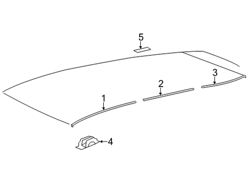 2022 Toyota Highlander Exterior Trim - Roof Diagram 1 - Thumbnail