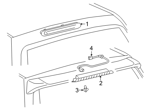 2015 Toyota Sequoia Socket & Wire, Center Stop Lamp Diagram for 81935-0C010