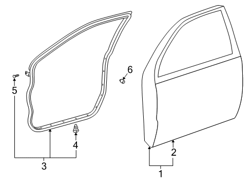 2005 Toyota Highlander Regulator Sub-Assy, Front Door Window, RH Diagram for 69801-48020