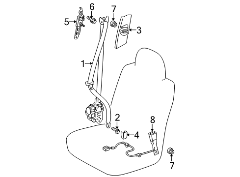 2015 Toyota Prius V Seat Belt Diagram 1 - Thumbnail