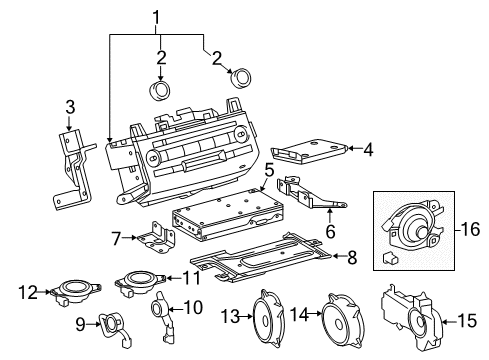 2020 Toyota Land Cruiser Speaker Assembly, Radio Diagram for 86160-60660