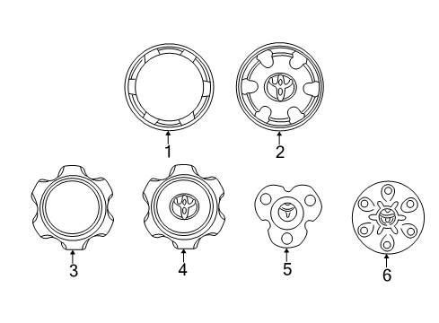 1996 Toyota Tacoma Wheel Covers & Trim Diagram 2 - Thumbnail