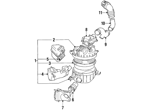 1995 Toyota 4Runner Duct Sub-Assy, Cool Air Diagram for 53207-35050