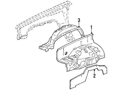 1986 Toyota Pickup Inner Components - Fender Diagram