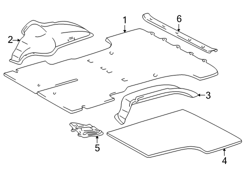 2000 Toyota 4Runner Carpet, Rear Wheel House, RH Diagram for 58519-35050-E0