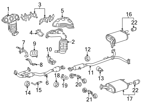 2006 Toyota Avalon Left Exhaust Manifold Sub-Assembly Diagram for 17150-31160