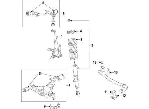 2009 Toyota Land Cruiser Front Suspension, Control Arm Diagram 2 - Thumbnail