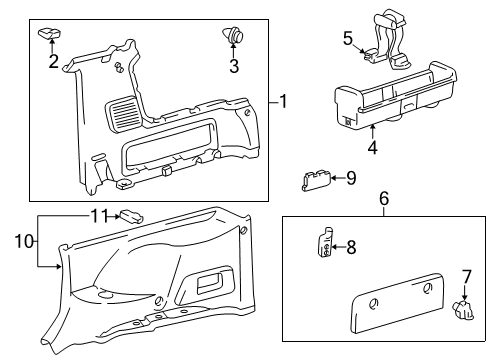 1999 Toyota RAV4 Interior Trim - Quarter Panels Diagram 2 - Thumbnail