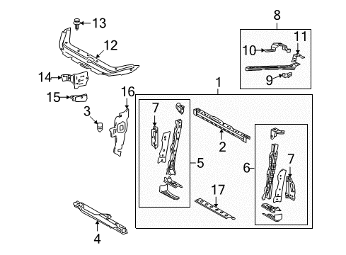 2011 Toyota RAV4 Support, Radiator, LH Diagram for 53212-42902