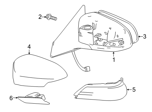 2017 Toyota Avalon Mirror Sub-Assembly, Outer Rear View, Right Diagram for 87901-07031