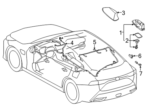 2021 Toyota Mirai Cord Sub-Assembly, ANTEN Diagram for 86101-62360