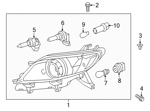 2011 Toyota Sienna Bulbs Diagram 3 - Thumbnail