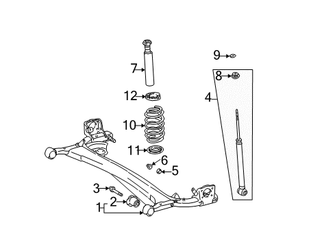 2004 Scion xB Axle Assembly, Rear Diagram for 42110-52160