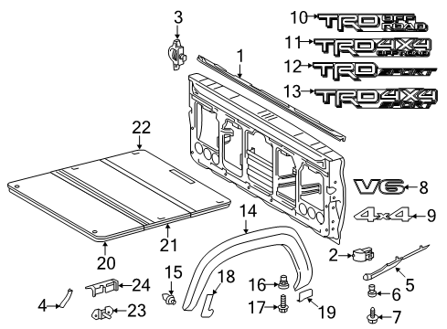 2018 Toyota Tacoma Exterior Trim - Pick Up Box Diagram