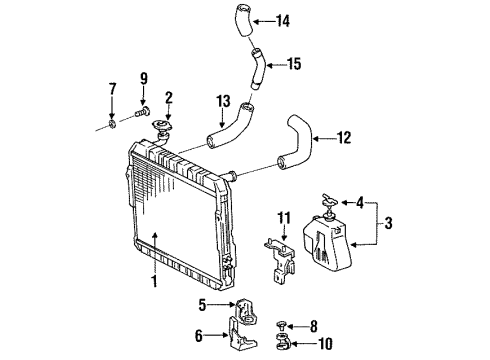 1991 Toyota Land Cruiser Hose, Radiator, Outlet Diagram for 16573-61060