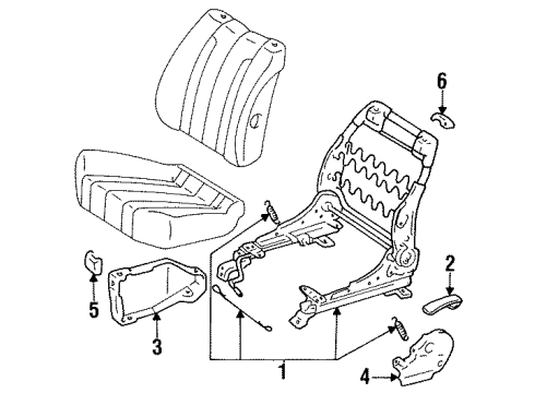 1993 Toyota Previa Front Seat Components Diagram