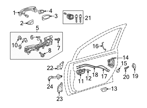 2011 Toyota Prius Motor Assembly, Power Wi Diagram for 85720-12490