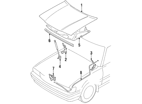 1992 Toyota Cressida Seal Diagram for 53383-22050