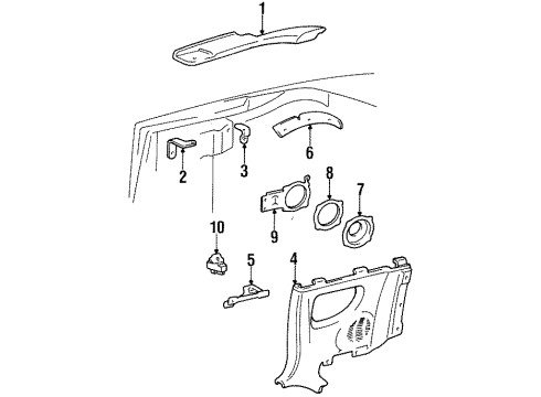 1995 Toyota Celica Motor Assy, Quarter Window Regulator, LH Diagram for 69870-0W011