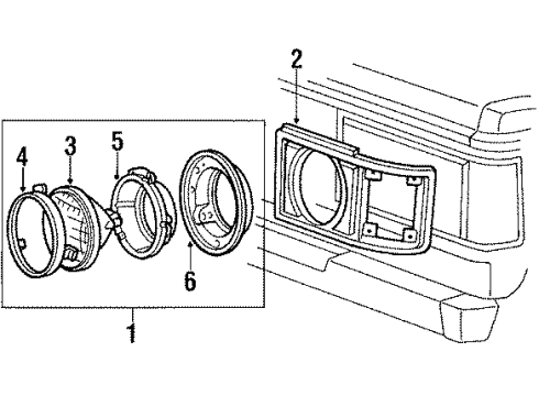 1984 Toyota Land Cruiser Headlights & Lighting, Flashers, Ignition System Diagram 1 - Thumbnail