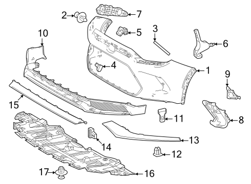 2024 Toyota Grand Highlander Bumper & Components - Front Diagram 1 - Thumbnail