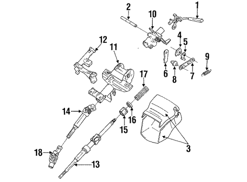 1994 Toyota MR2 Cover, Steering Inter Shaft Dust Seal Diagram for 45268-17030