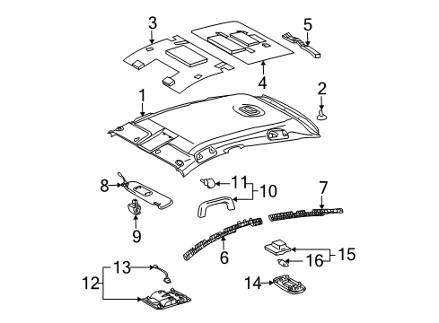 2006 Toyota Prius Visor Assembly, Left Diagram for 74320-47160-E0