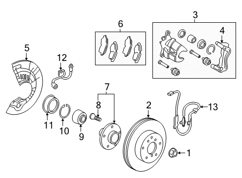 2015 Toyota Camry Sensor, Speed, Front LH Diagram for 89543-33110