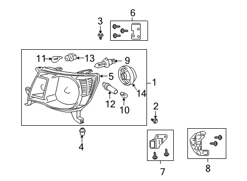 2007 Toyota Tacoma Bulbs Diagram 2 - Thumbnail